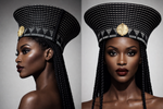 Cap « Zulu » Noir et Blanc| Petit modèle | Bijoux d'exception | Paris