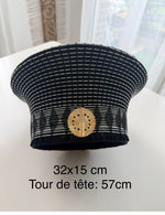 Cap « Zulu » Noir et Blanc| Moyen modèle | Bijoux d'exception | Paris