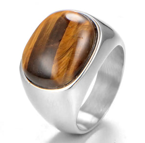 Bague homme " Big Tiger Eye " Couleur Argent | Bijoux d'exception | Paris