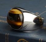 Bague homme " Big Tiger Eye " Couleur Argent | Bijoux d'exception | Paris