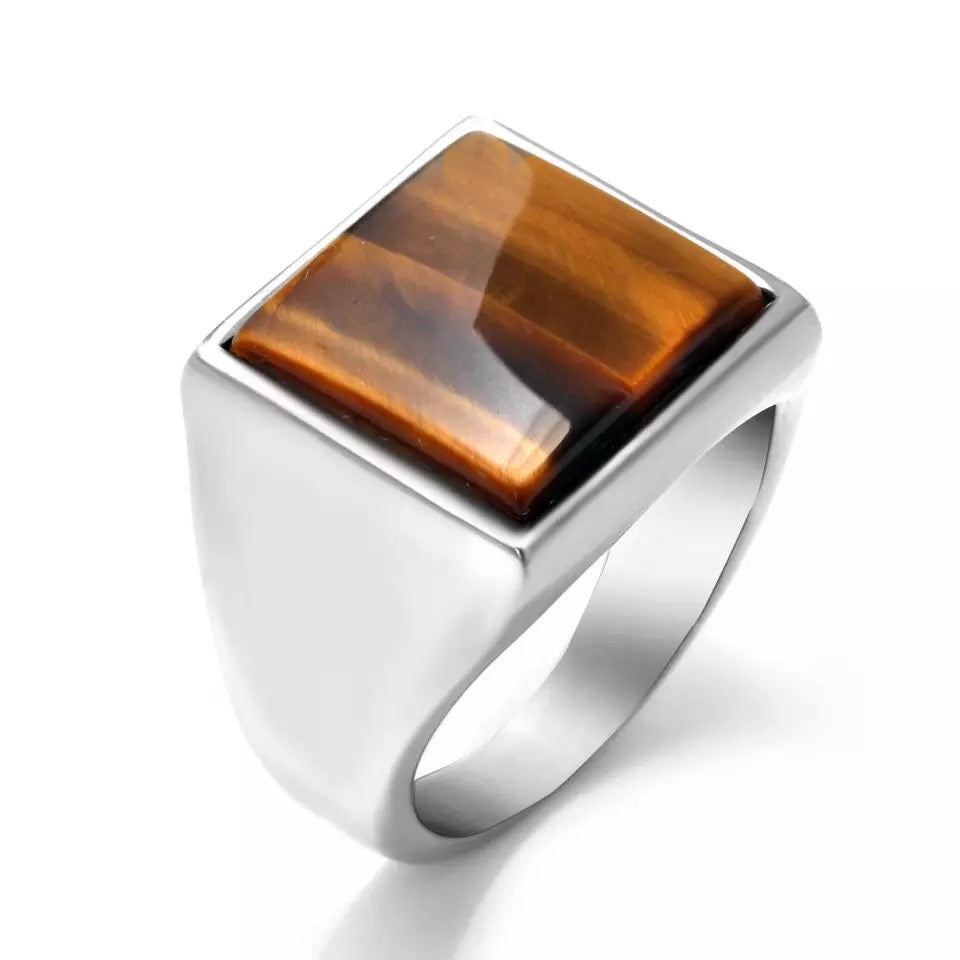 Bague homme " Tiger Eye " Couleur Argent | Bijoux d'exception | Paris