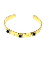 Bracelet Femme "Antiphya" Couleur Or| Perles Noires | Bijoux d'exception | Paris
