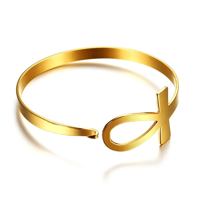 Bracelet Femme " Queen Ankh " Couleur Or | Bijoux d'exception | Paris