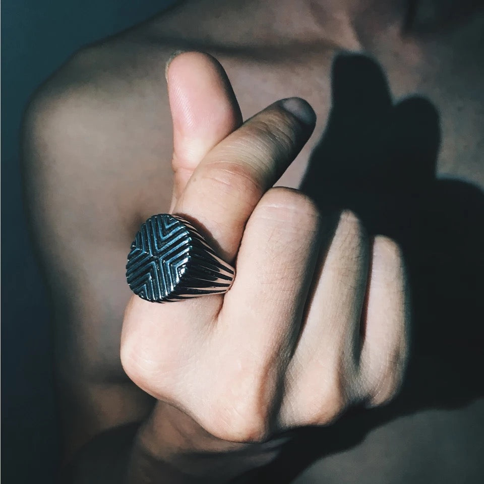 Bague homme " Ethnik King " Couleur Argent | Bijoux d'exception | Paris