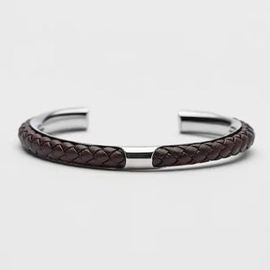 Bracelet Homme « Leather King » Noir Argent | Bijoux d'exception | Paris