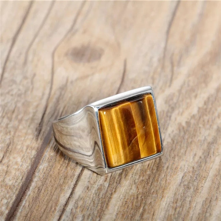 Bague homme " Tiger Eye " Couleur Argent | Bijoux d'exception | Paris