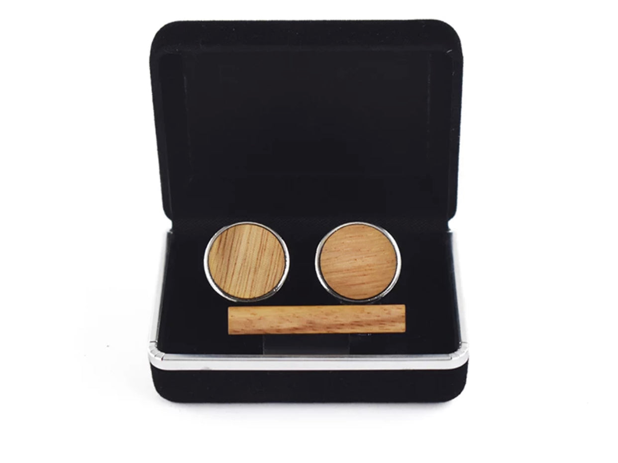 Ensemble Boutons de manchette Homme "King Wood" | Bijoux d'exception | Paris