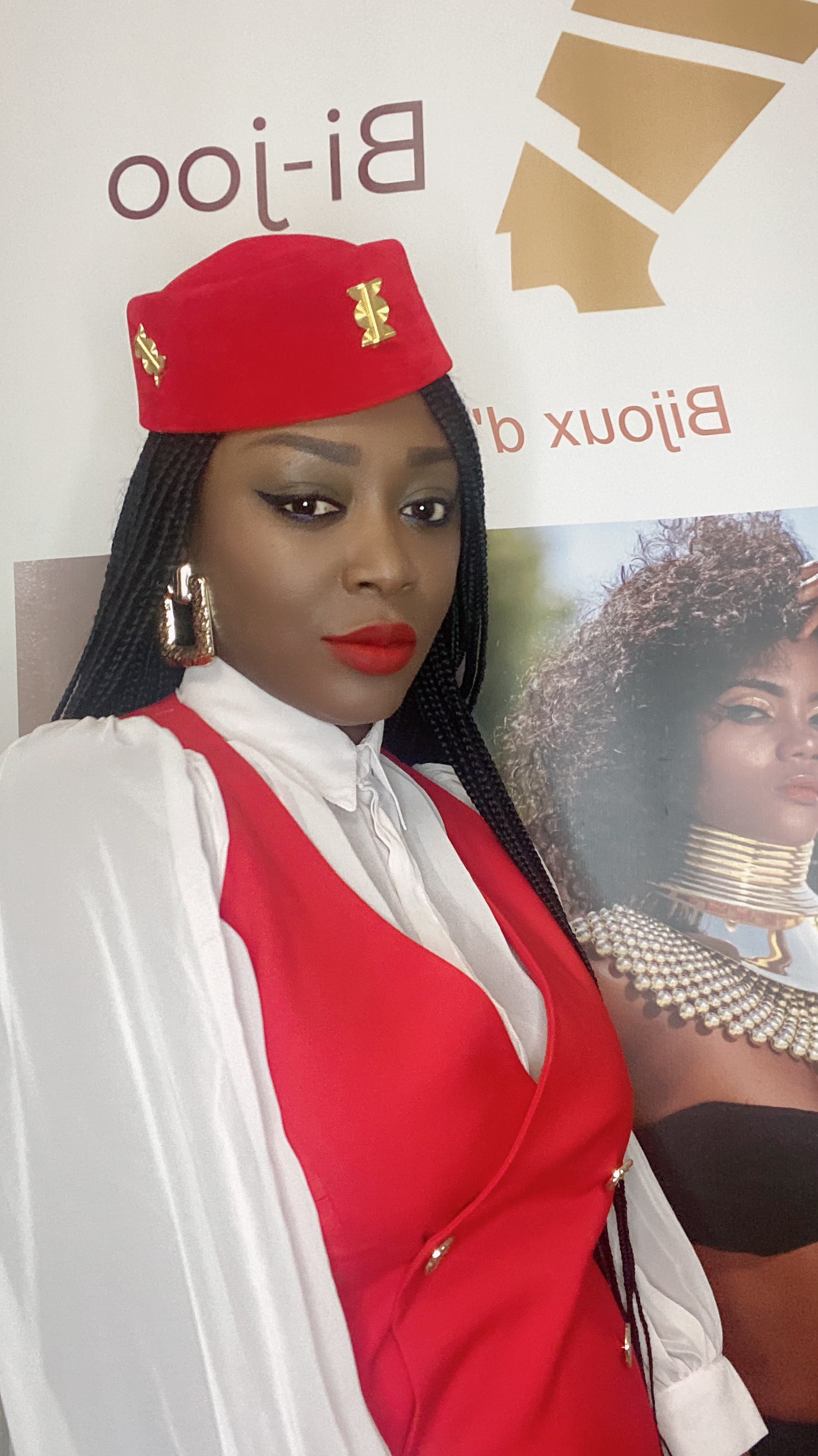 Cap « Princess Akan» Rouge | Bijoux d'exception | Paris