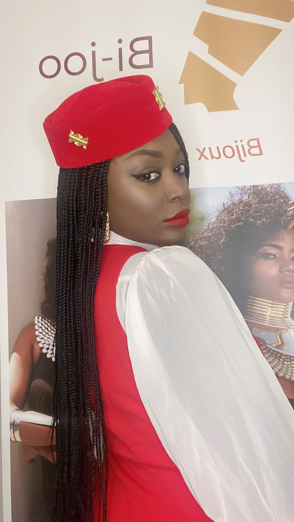 Cap « Princess Akan» Rouge | Bijoux d'exception | Paris